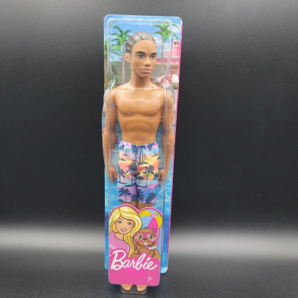 Mattel Barbie Stephen Beach 12” Doll Wearing Tropical Print Swimsuit  Toy New
